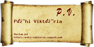 Páhi Viktória névjegykártya
